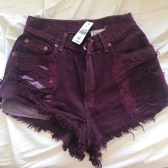 Berry tinted high waisted shorts - Picture 1 of 5